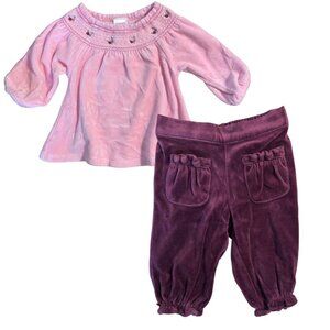 Gymboree 2-Piece Rose and Burgundy Outfit, size 3-6 mo